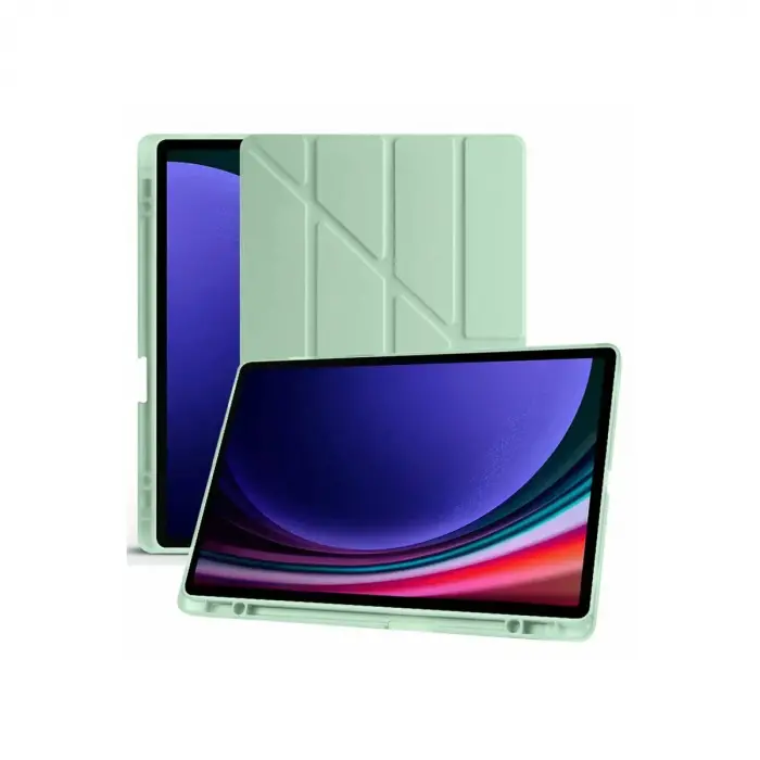 Samsung Galaxy X610 Tab S9 Fe Plus 12.4 Kılıf Kalemlikli Mars Tablet Kılıfı - Açık Yeşil