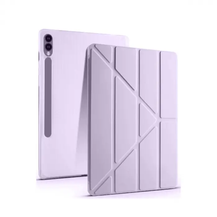 Samsung Galaxy X610 Tab S9 Fe Plus 12.4 Kılıf Kalemlikli Mars Tablet Kılıfı - Lila