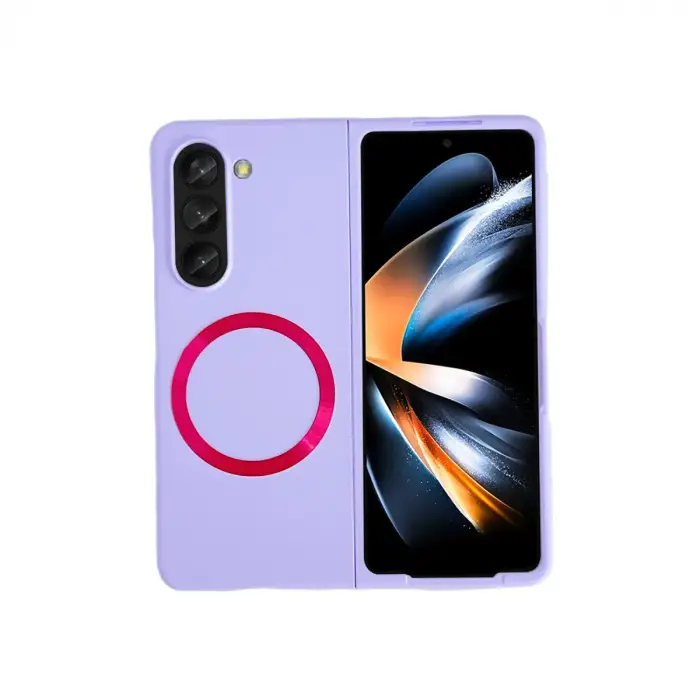 Samsung Galaxy Z Fold 5 Kılıf Mata Fold Kapak - Lila