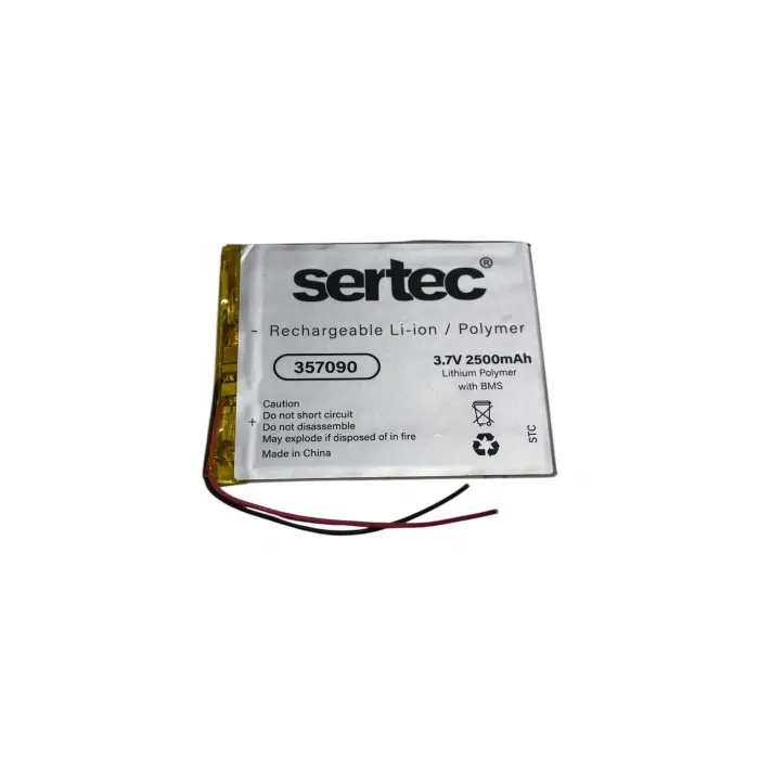 Sertec 357090 3.7v 2500 Mah Li-polymer Pil (devreli/1.5a)