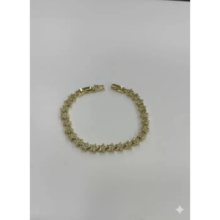 Sıralı Yıldız Tasarımlı Taşlı Cm Bileklik
