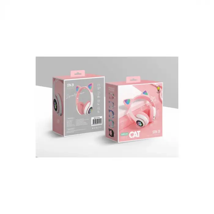 Stn28 Kablosuz Kedi Kulaklık - Pembe