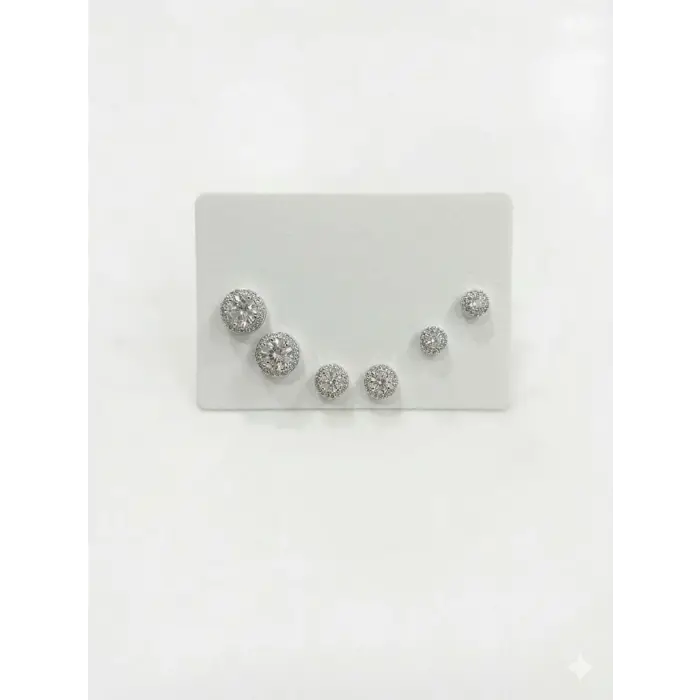 Taşlı Altılı Küpe