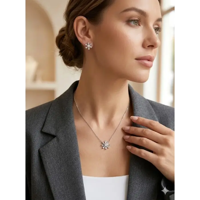 Taşlı Çiçek Detaylı Set
