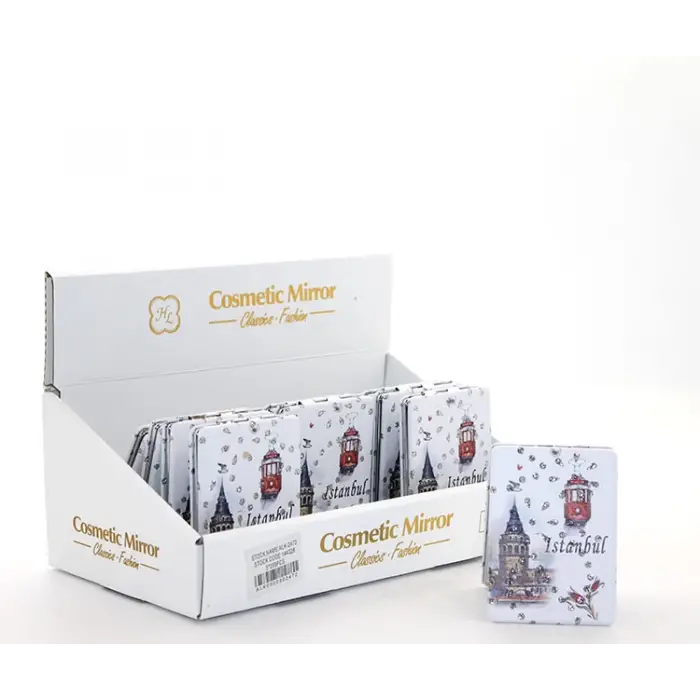 Taşlı İstanbul Tasarımı El Aynası İnce Alk2917