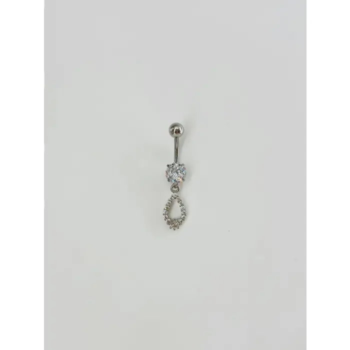 Taşlı Su Damlası Detaylı Göbek Piercing - Pg0094