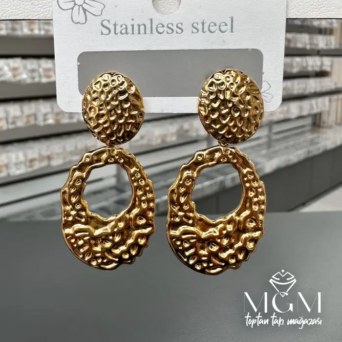 Taşsız Gold Kaplama Küpe