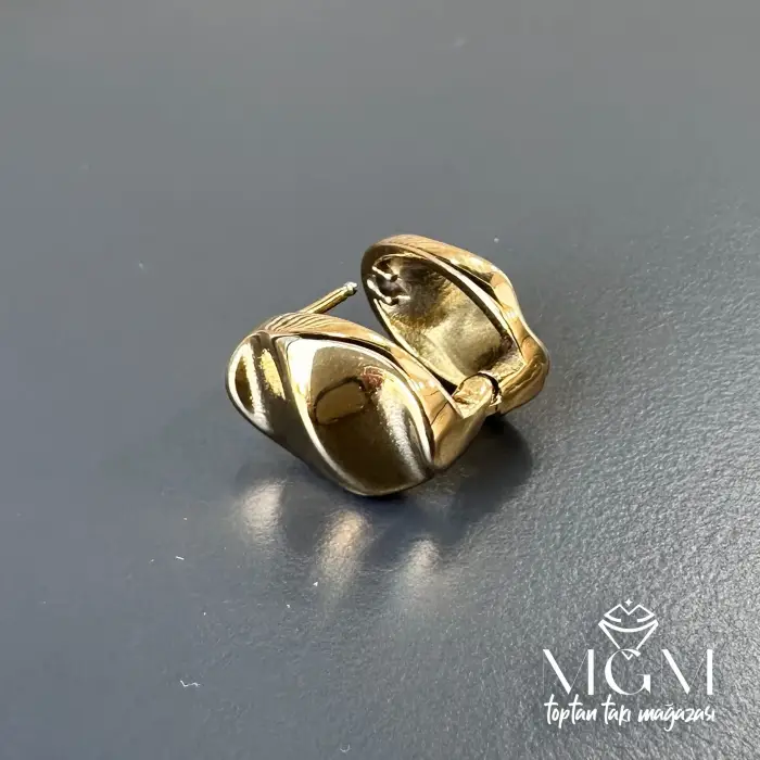 Taşsız Gold Kaplama Küpe