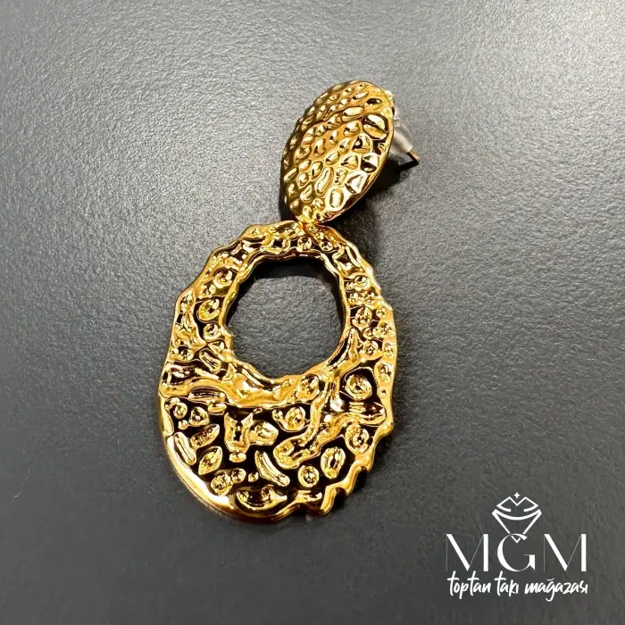 Taşsız Gold Kaplama Küpe