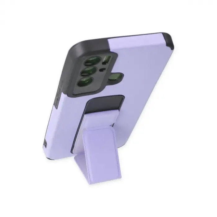 Tecno Pova Neo Kılıf Mega Standlı Silikon - Lila