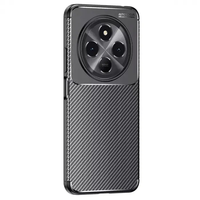 Tecno Spark 30 Kılıf Auto Focus Karbon Kapak - Siyah