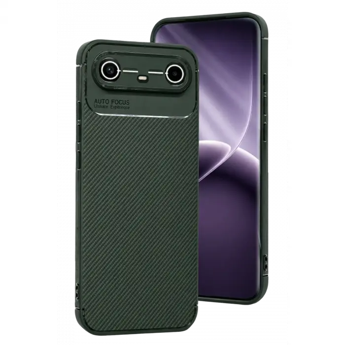 Tecno Spark Slim 5g Auto Focus Karbon Kapak - Koyu Yeşil