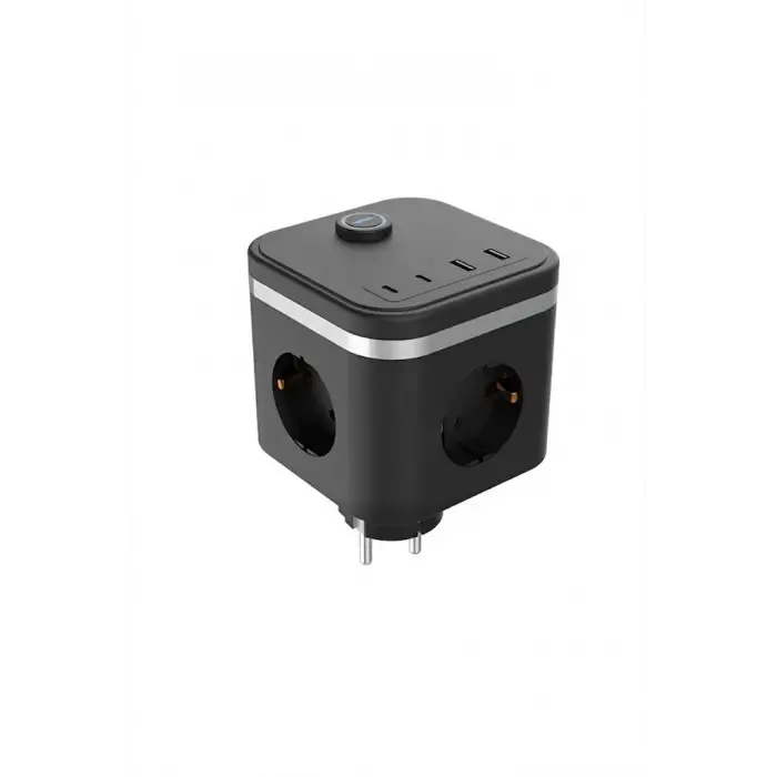 Termal Akım Korumalı Isıya Dayanıklı 3’lü Duvar Tipi Priz 2x Usb 2x Typce 3680 W