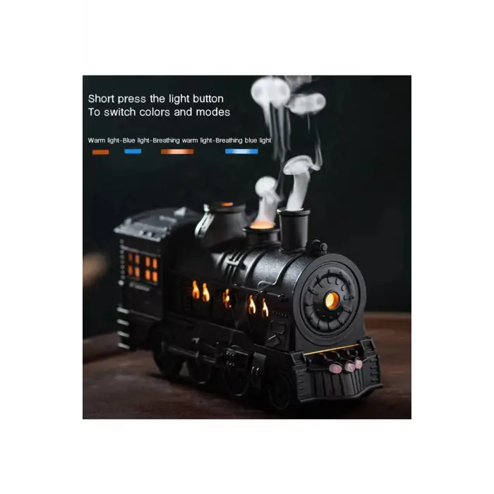 Tren Şeklinde Buharlı Oda Hava Nemlendirici Işık Buhar Makinesi Kumandalı