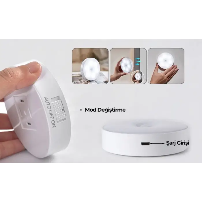 V-009 Hareket Sensörlü Usb Şarjlı Led Işık Lamba-oda, Mutfak, Salon Ve Merdiven Işıklandırma