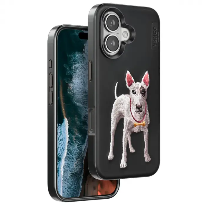 Venco İphone 16 Perma Desenli Kapak - Siyah