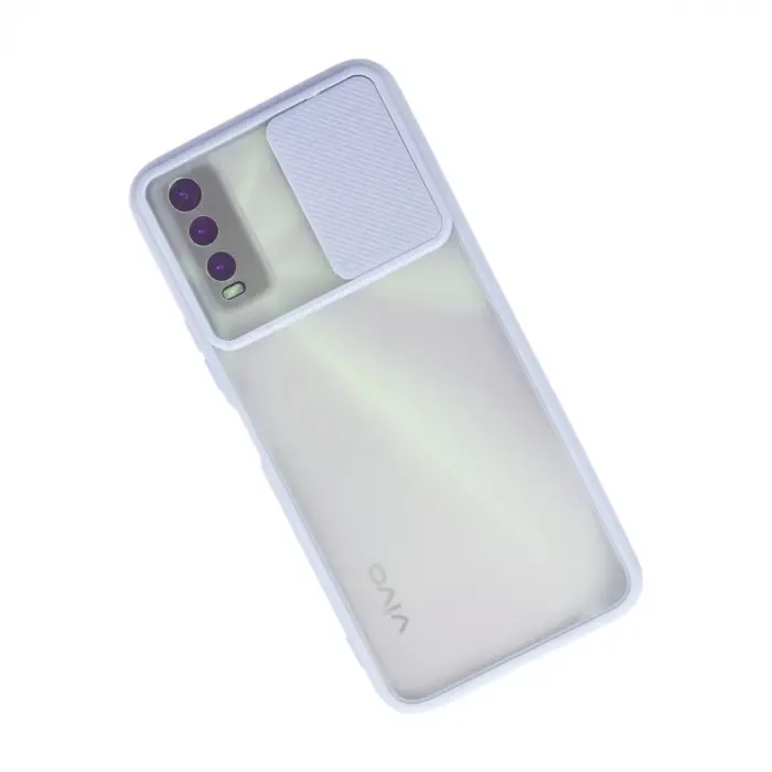 Vivo Y11s Kılıf Palm Buzlu Kamera Sürgülü Silikon - Lila
