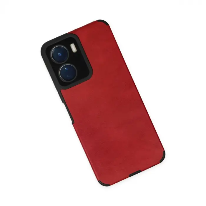 Vivo Y16 Kılıf Loop Deri Silikon - Kırmızı