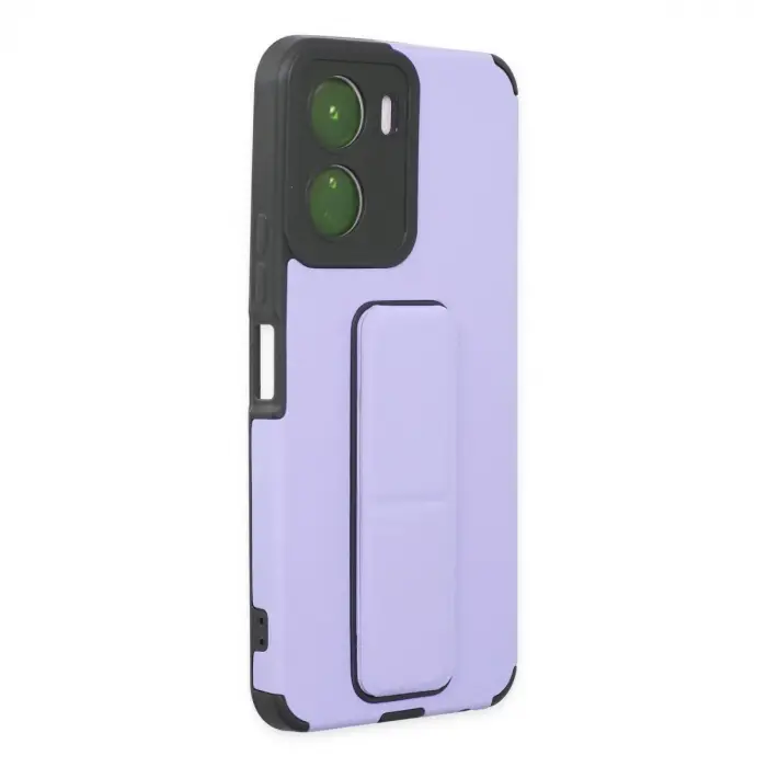 Vivo Y16 Kılıf Mega Standlı Silikon - Lila