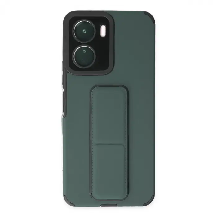 Vivo Y16 Kılıf Mega Standlı Silikon - Yeşil