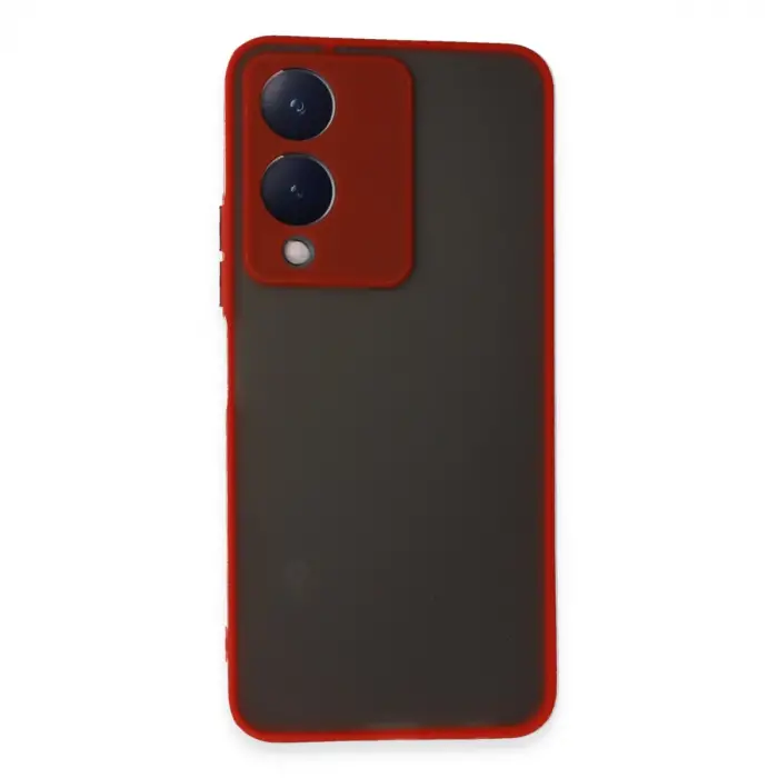 Vivo Y17s Kılıf Montreal Silikon Kapak - Kırmızı