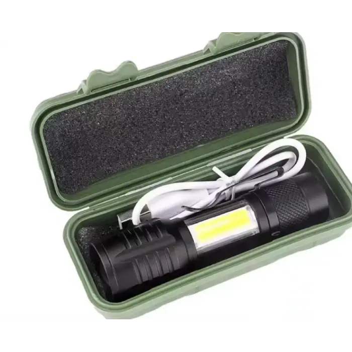 Wison Ws-5454 Taktik El Feneri Usb Şarj Edilebilir Kamp Feneri Cob Zumlanabilir Mini Taşınabilir El Feneri