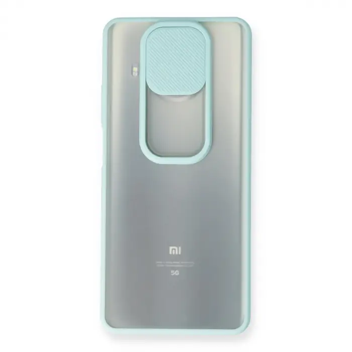 Xiaomi Mi 10t Lite Kılıf Palm Buzlu Kamera Sürgülü Silikon - Turkuaz