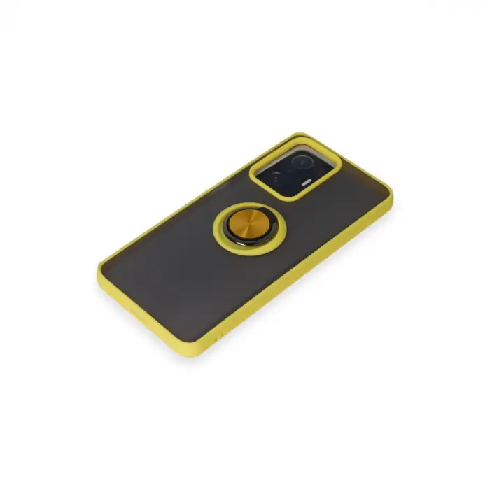 Xiaomi Mi 11t Pro Kılıf Montreal Yüzüklü Silikon Kapak - Sarı