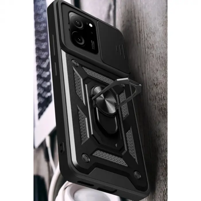 Xiaomi Mi 13t Pro Kılıf Pars Lens Yüzüklü Silikon - Kırmızı