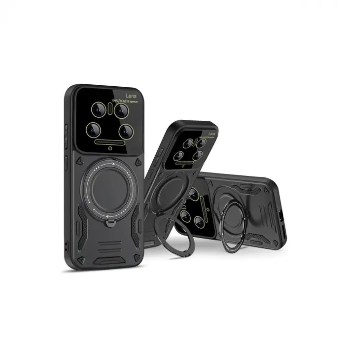 Xiaomi Mi 14 Ultra Kılıf Joy Lens Standlı Kapak - Mor