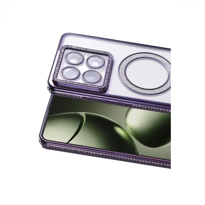 Xiaomi Mi 14t Pro Joke Simli Magneticsafe Kılıf - Derin Mor