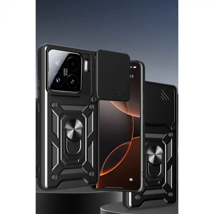 Xiaomi Mi 15 Kılıf Pars Lens Yüzüklü Silikon - Yeşil