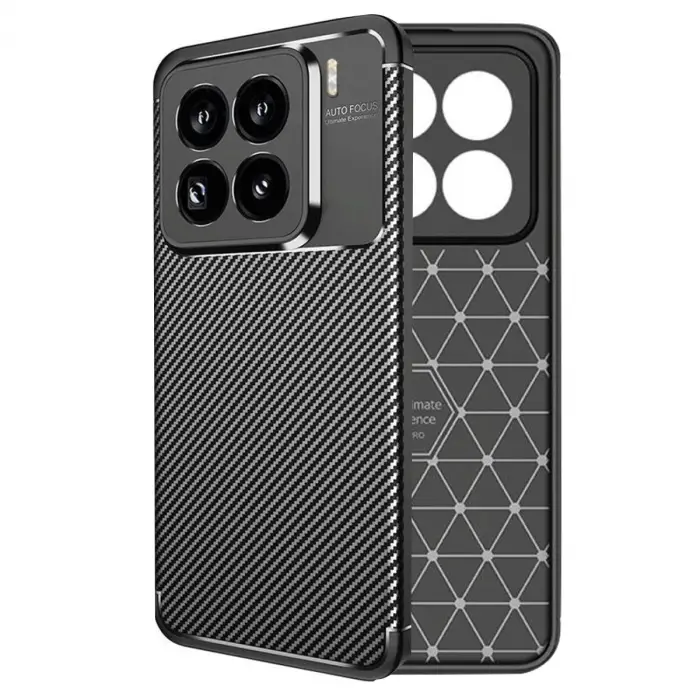Xiaomi Mi 15 Pro Kılıf Auto Focus Karbon Kapak - Siyah