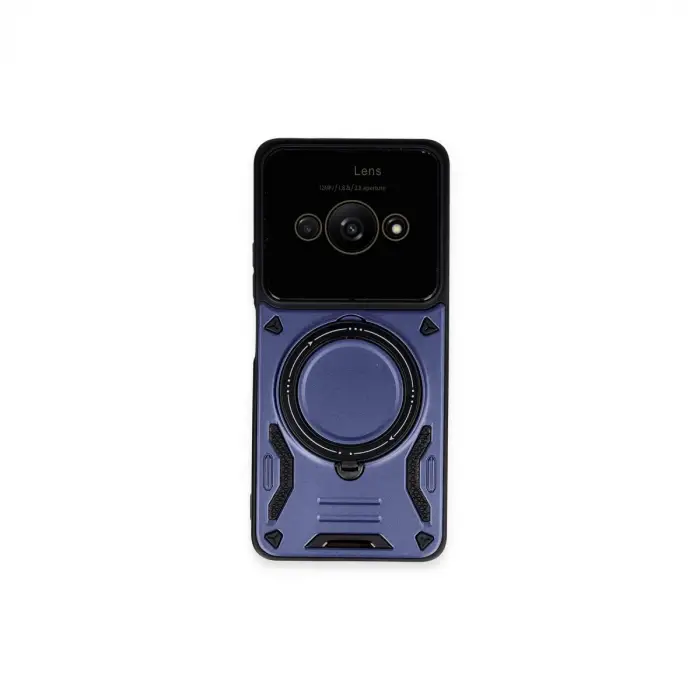 Xiaomi Poco C61 Kılıf Joy Lens Standlı Kapak - Lacivert