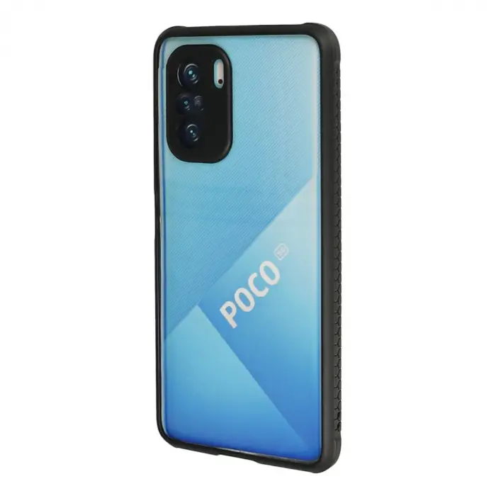 Xiaomi Poco F3 Kılıf Miami Şeffaf Silikon - Siyah