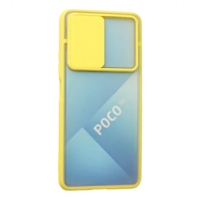 Xiaomi Poco F3 Kılıf Palm Buzlu Kamera Sürgülü Silikon - Sarı