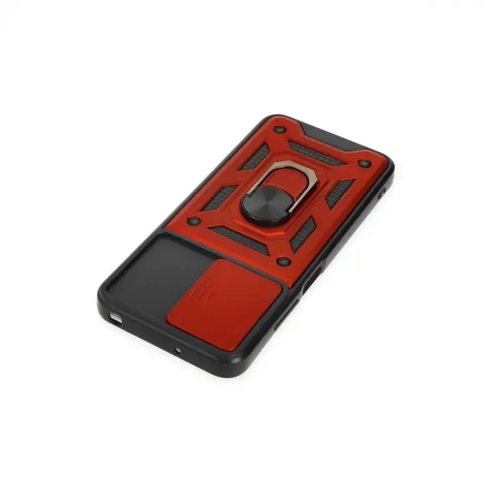 Xiaomi Poco M5 Kılıf Pars Lens Yüzüklü Silikon - Kırmızı