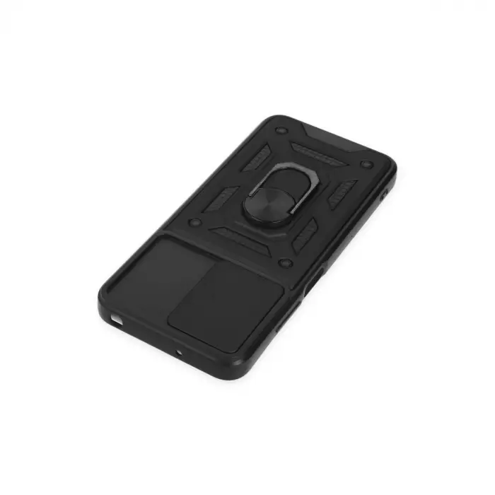 Xiaomi Poco M5 Kılıf Pars Lens Yüzüklü Silikon - Siyah