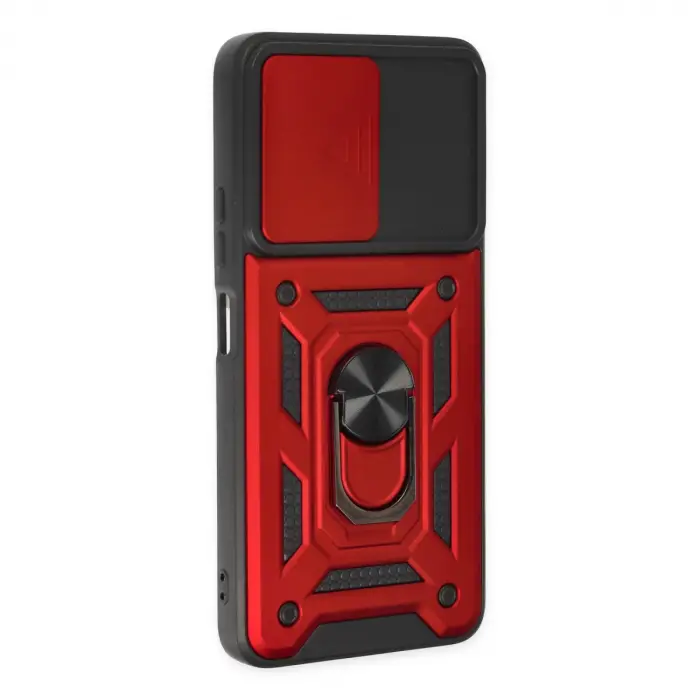 Xiaomi Poco X3 Gt Kılıf Pars Lens Yüzüklü Silikon - Kırmızı