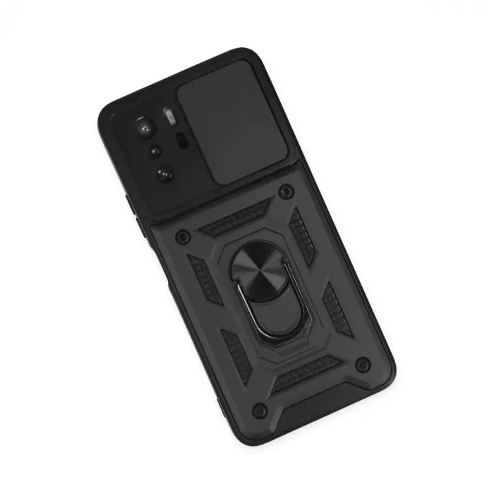 Xiaomi Poco X3 Gt Kılıf Pars Lens Yüzüklü Silikon - Siyah