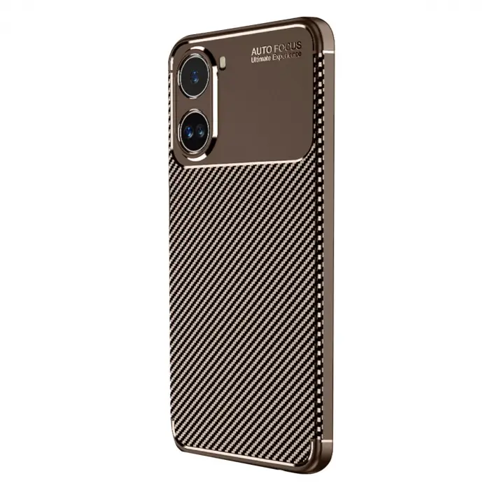 Xiaomi Poco X7 Pro Kılıf Auto Focus Karbon Kapak - Kahverengi