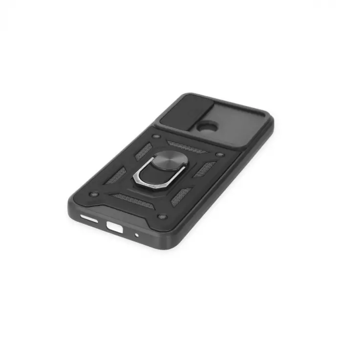 Xiaomi Redmi 10c Kılıf Pars Lens Yüzüklü Silikon - Siyah