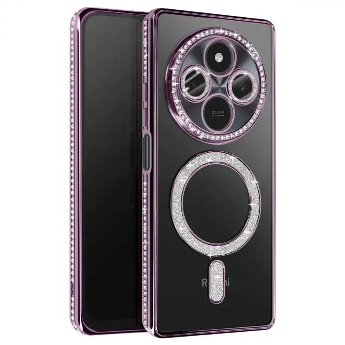 Xiaomi Redmi 14c Joke Simli Magneticsafe Kılıf - Derin Mor