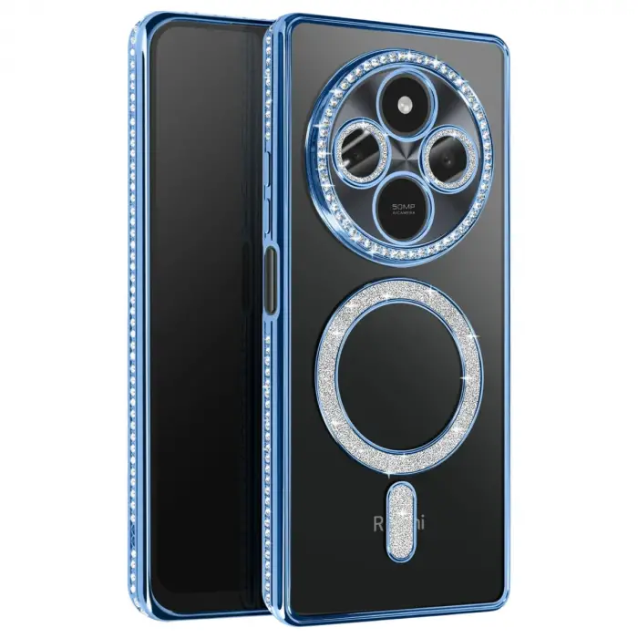 Xiaomi Redmi 14c Joke Simli Magneticsafe Kılıf - Mavi