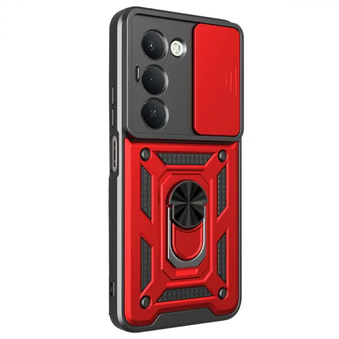 Xiaomi Redmi 15 4g Pars Lens Yüzüklü Silikon - Kırmızı