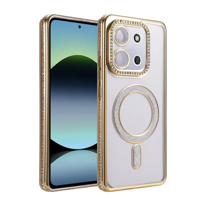 Xiaomi Redmi 15c 4g Joke Simli Magneticsafe Kılıf - Gold
