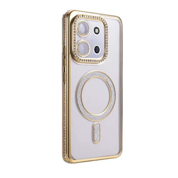 Xiaomi Redmi 15c 4g Joke Simli Magneticsafe Kılıf - Gold