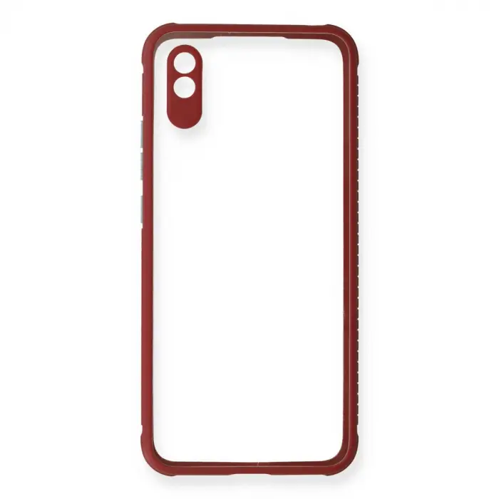 Xiaomi Redmi 9a Kılıf Miami Şeffaf Silikon - Fuşya
