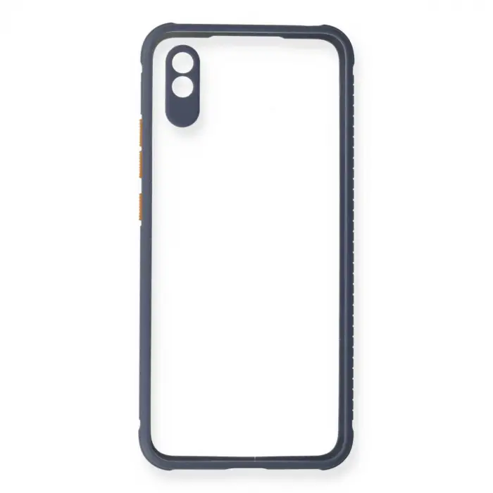 Xiaomi Redmi 9a Kılıf Miami Şeffaf Silikon - Gri