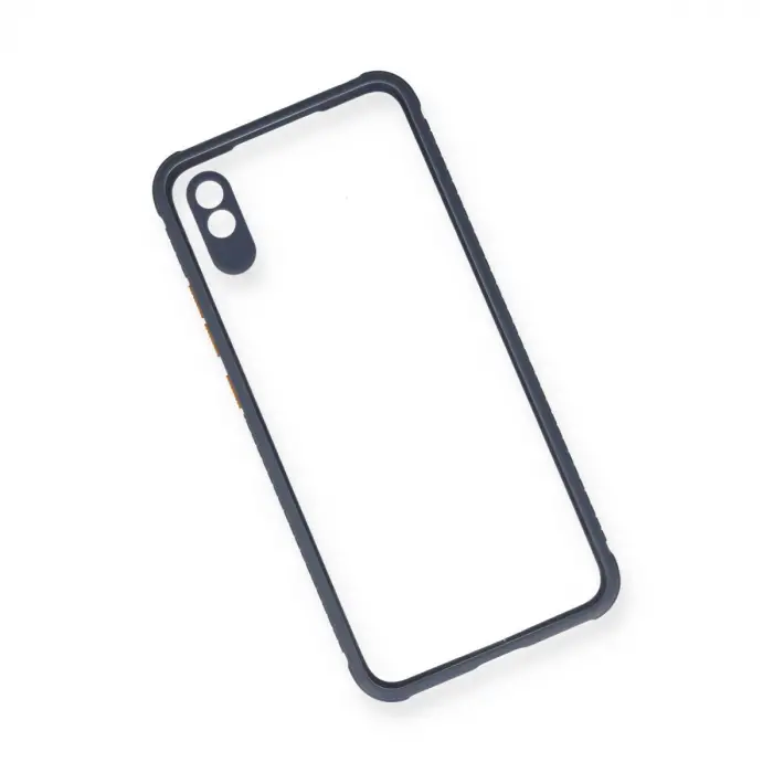 Xiaomi Redmi 9a Kılıf Miami Şeffaf Silikon - Gri